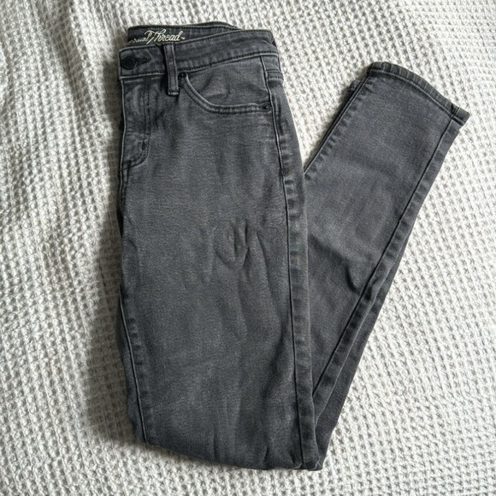 Universal Threads High Rise Slim Straight Black Jeans